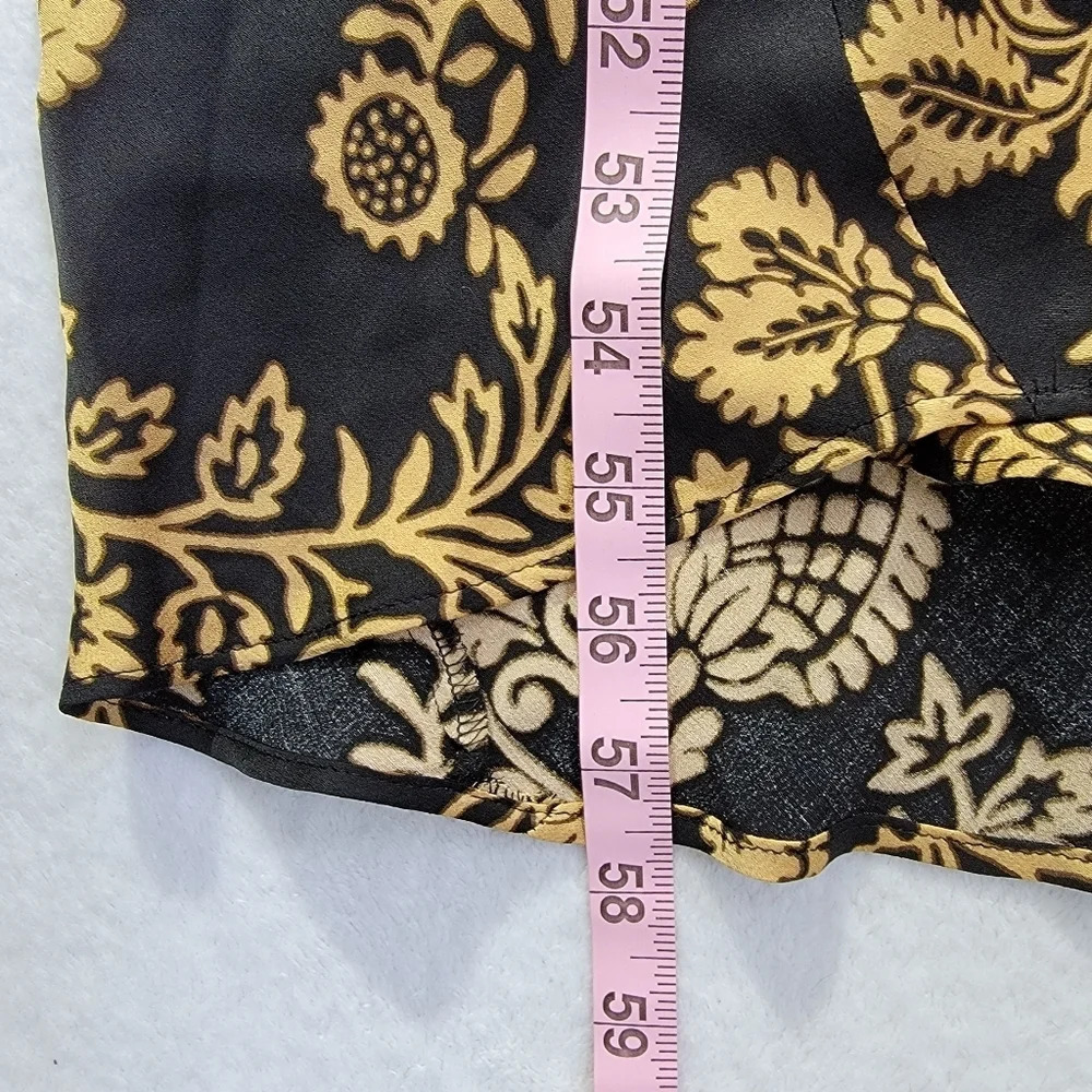 ZARA Black Gold Wrap Maxi Dress Spaghetti Strap Floral Cocktail Party Size XS - Picture 14 of 14